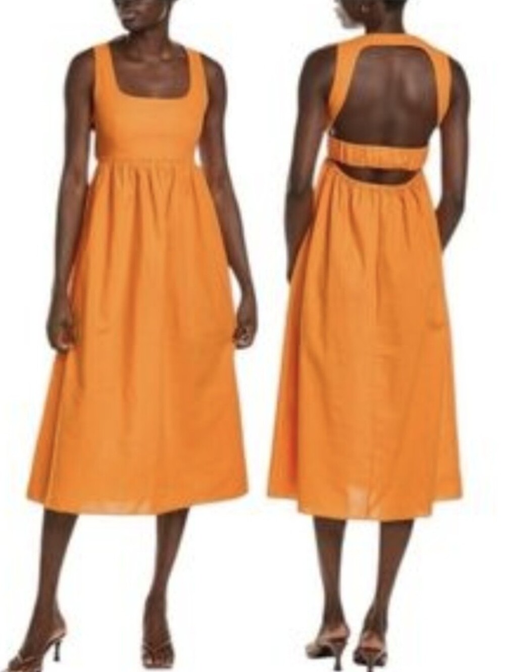 O.P.T Orange Linen Dress